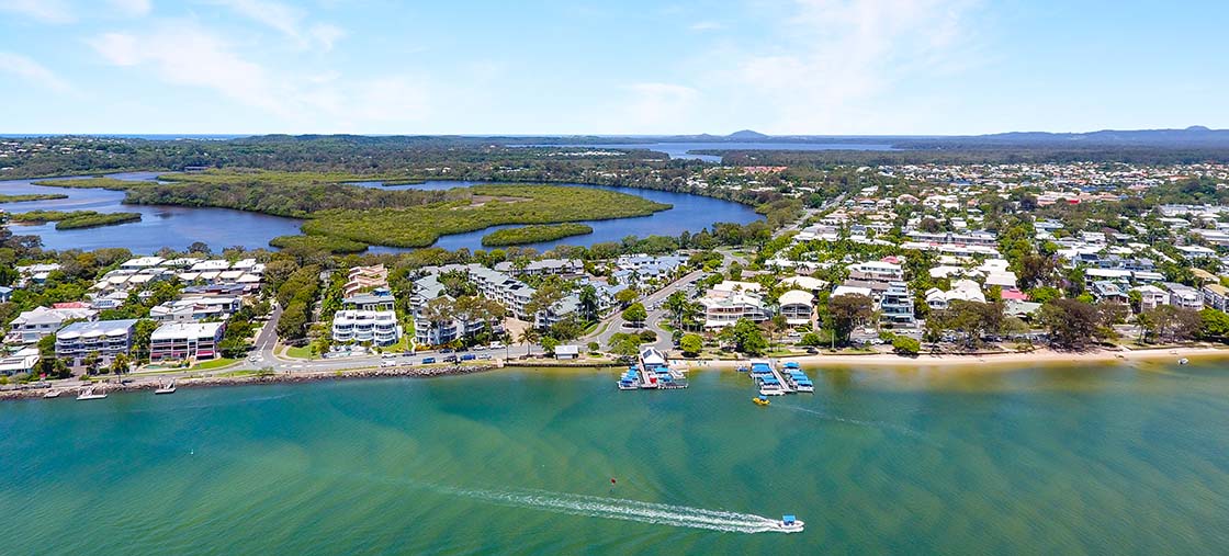 Arial view of Noosaville and Noosa River - Noosa Place Resort