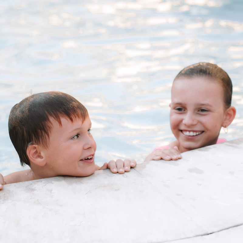 kids in hot spa