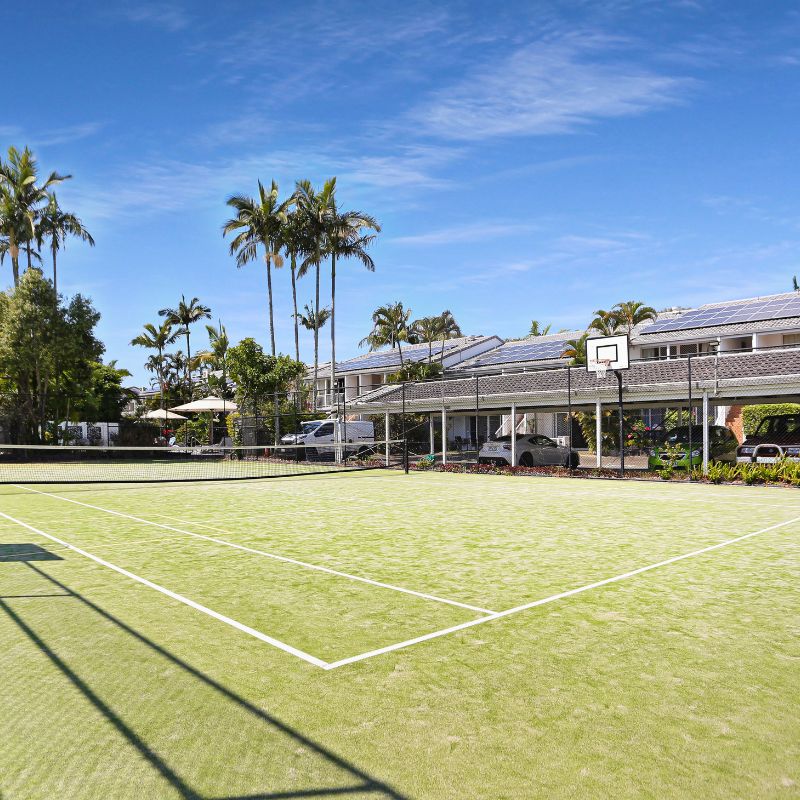tennis court at noosa place resort
