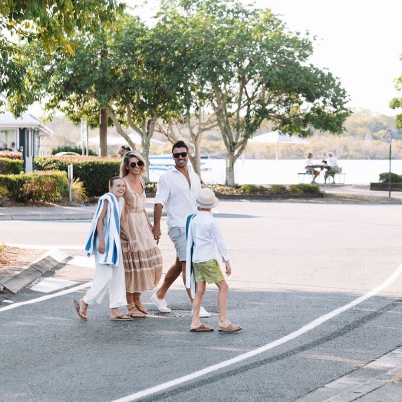 family walking on gympie terrace